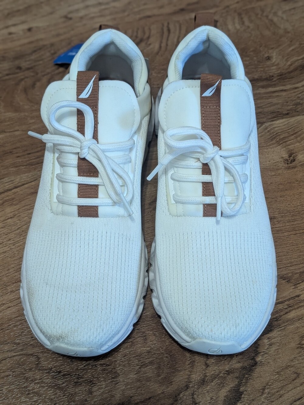 🧡3/$30 Nautica Comfort Insole Sneakers Men’s 8.5 White/Tan NWT